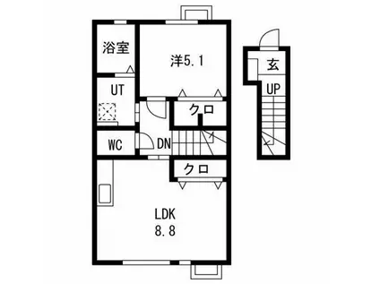 エスティーハウス鍛冶町 4/12(1LDK/2階)の間取り写真