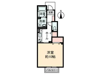 リヴァリエ稲毛(1K/1階)の間取り写真