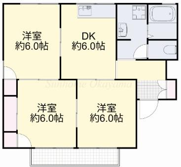 メゾンブランシェ(3DK/2階)の間取り写真