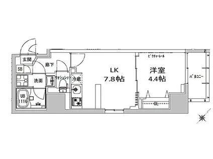 S-RESIDENCE神田AVANCE エスレジデンス神田アバンス(1DK/7階)の間取り写真