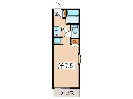 マインハウス(1K/1階)の間取り写真