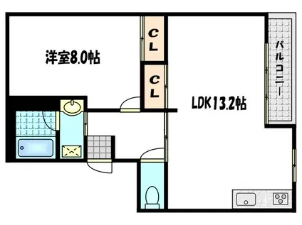 清水マンション(1LDK/2階)の間取り写真