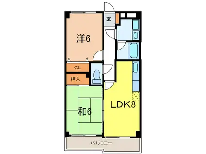 メゾン打出(2LDK/4階)の間取り写真