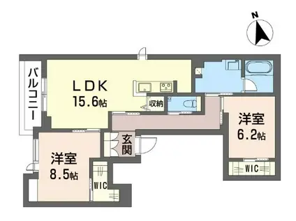 フローラ(2LDK/2階)の間取り写真