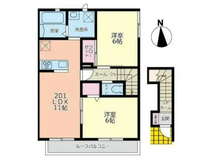 グランツ(2LDK/2階)の間取り写真