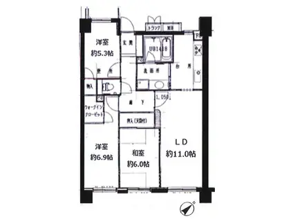 ファンフィールド宮前(3LDK/1階)の間取り写真