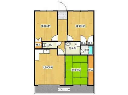 ハイストリート浅川II(3LDK/3階)の間取り写真