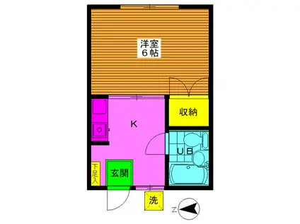 スターハイム中山(1K/1階)の間取り写真