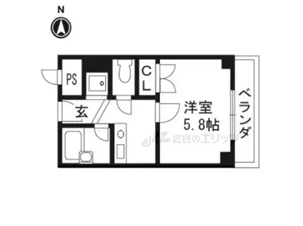 永代町壱番館(1K/3階)の間取り写真