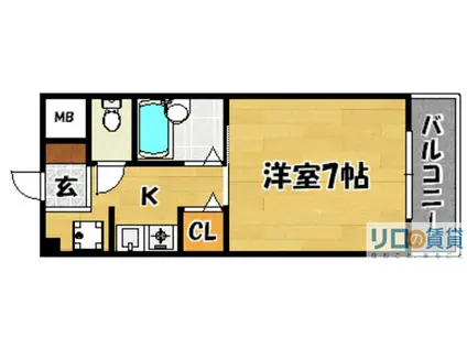 第15東昌ハイツ(1K/4階)の間取り写真