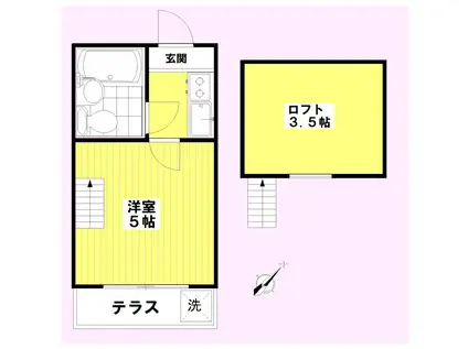 セドルハイム上板橋(1K/1階)の間取り写真