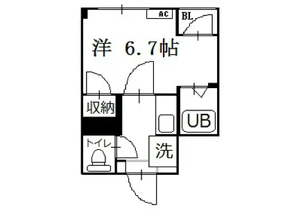 イエローパーク(1K/3階)の間取り写真