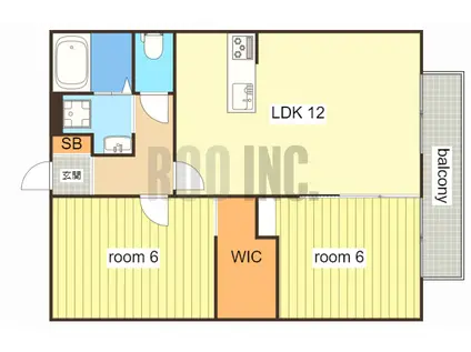 ファミール砂子(2LDK/1階)の間取り写真