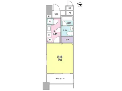 ロネスタR文京護国寺(1K/2階)の間取り写真
