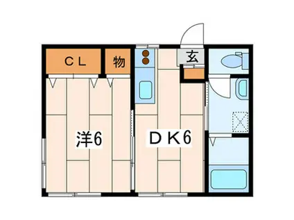 SAKURA COURT(1DK/1階)の間取り写真