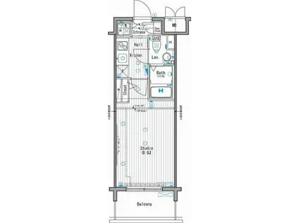 ガーラグランディ森下(1K/8階)の間取り写真