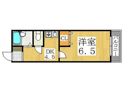 ファミーユMIYO(1DK/1階)の間取り写真