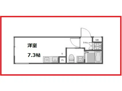 ブルーパレット赤羽(ワンルーム/4階)の間取り写真