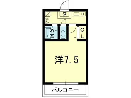 メゾン・ド・ユートピア2番館(1K/1階)の間取り写真