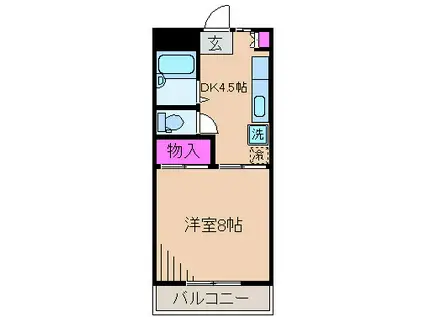 深谷ハイツ(1DK/3階)の間取り写真