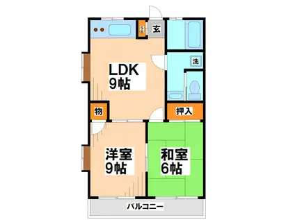カルムハイツ(2LDK/2階)の間取り写真