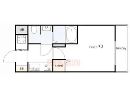 AILE南武庫之荘ウエスト(1K/4階)の間取り写真
