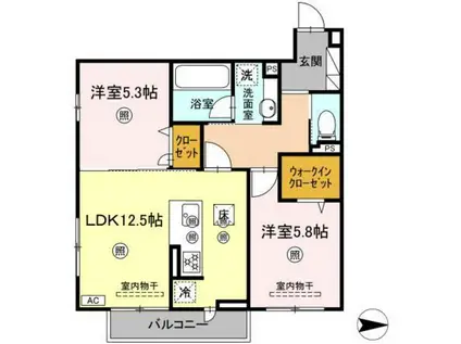サンドルフ高須II番館(2LDK/3階)の間取り写真