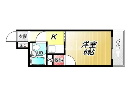 高安一番館(1K/4階)の間取り写真