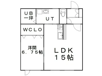 パークハイツ若松(1LDK/1階)の間取り写真