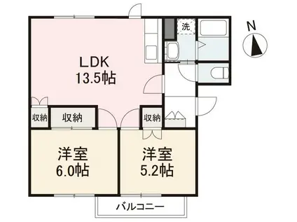 シャルマンドミール(2LDK/1階)の間取り写真