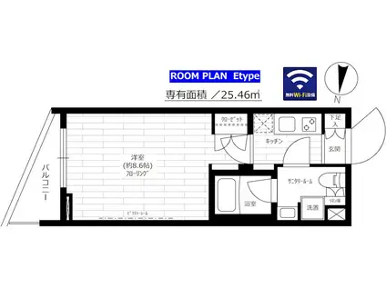 グランドコンシェルジュ赤堤(1K/5階)の間取り写真