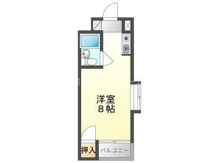 ロータリーマンション西三荘(ワンルーム/4階)の間取り写真