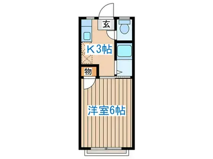 メゾン川内(1K/1階)の間取り写真