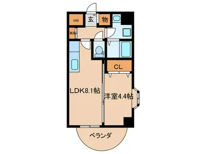 ジョワ・アバンセ(1LDK/9階)の間取り写真