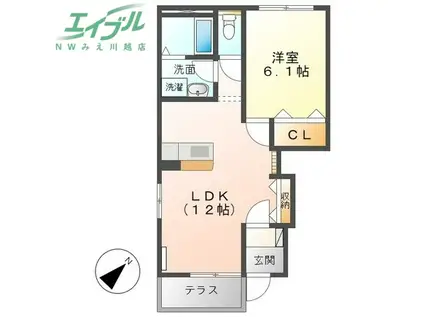 パークサイド・レジデンス(1LDK/1階)の間取り写真