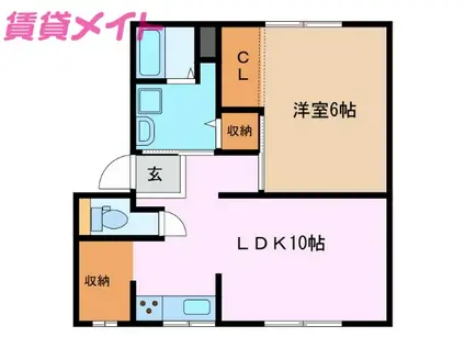 SUN LUMIERE BLD.HIRATA B(1LDK/1階)の間取り写真