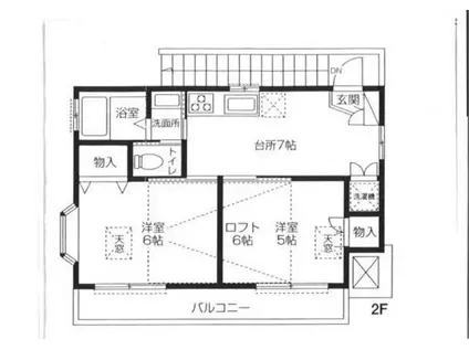 ベルメゾンMH(2DK/1階)の間取り写真