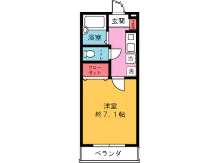 ふれあいレジデンスII(1K/3階)の間取り写真