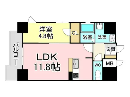 PLACE COURT(1LDK/9階)の間取り写真