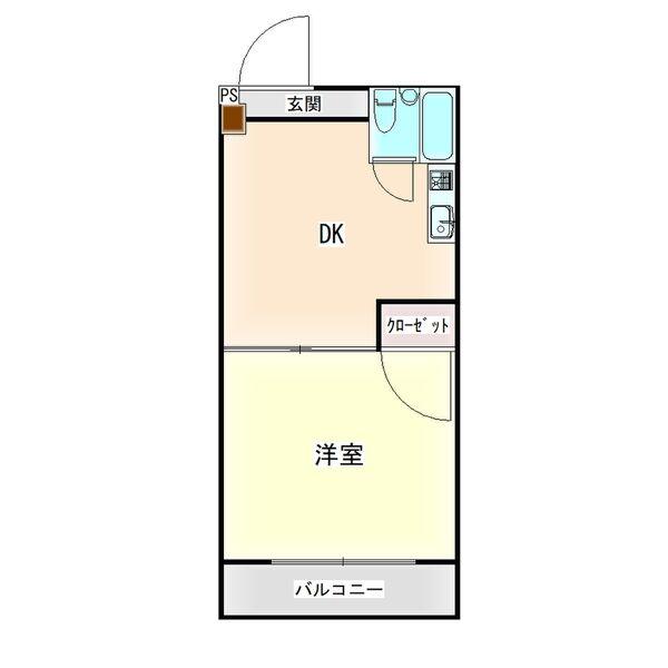 日電ビル(1DK/3階)の間取り写真