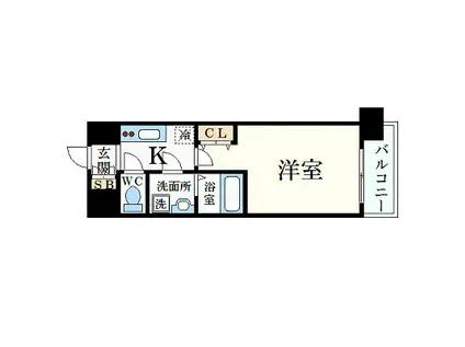 エスリード神戸三宮ノースゲート(1K/6階)の間取り写真