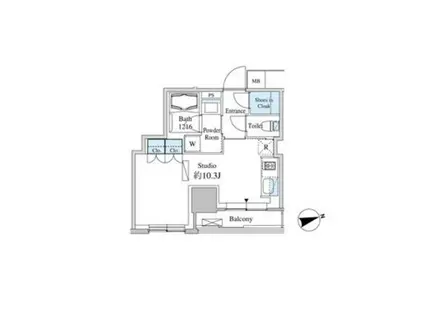 ベルファース芝浦タワー(ワンルーム/7階)の間取り写真