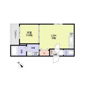 フラッツ六地蔵(1LDK/2階)の間取り写真