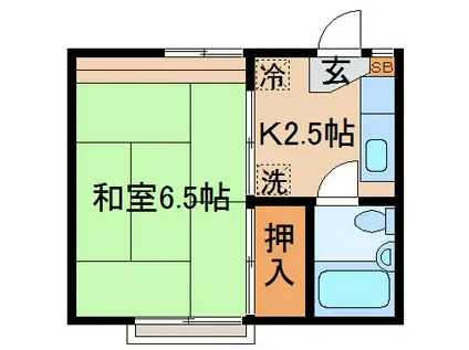ヴィレッジ白鳥(1K/2階)の間取り写真