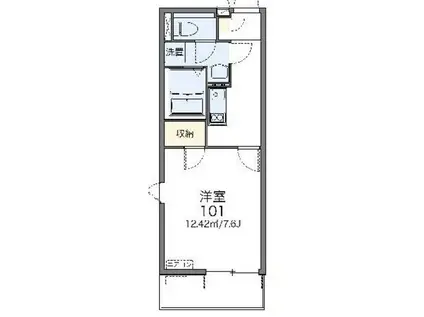 レオネクストブラザーズハイツ(1K/2階)の間取り写真