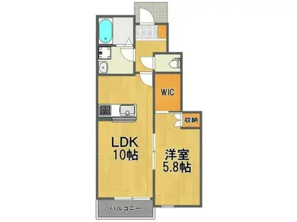 グランシャリオ(1LDK/1階)の間取り写真