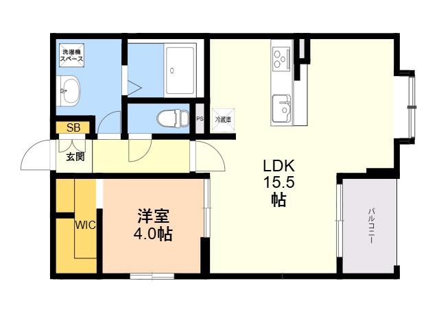 レトワール今川(1LDK/1階)の間取り写真