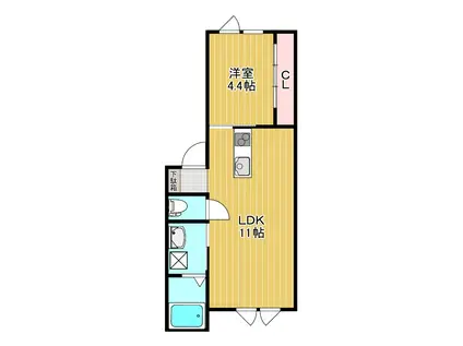 LA LUCE(1LDK/1階)の間取り写真