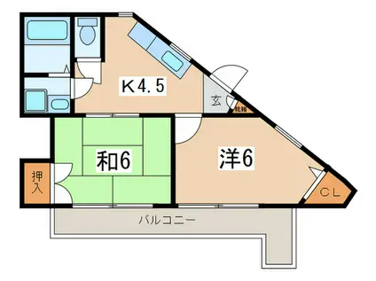 寺尾ハイムモリ(2K/2階)の間取り写真