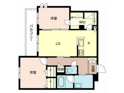 シャーメゾン英賀保東(2LDK/2階)の間取り写真